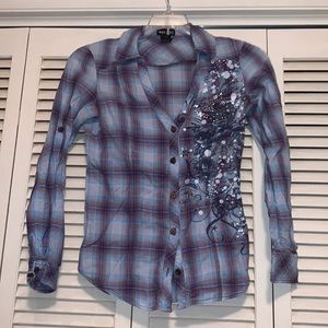 Blue Patterned Flannel
